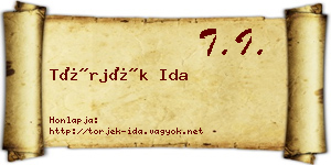 Törjék Ida névjegykártya